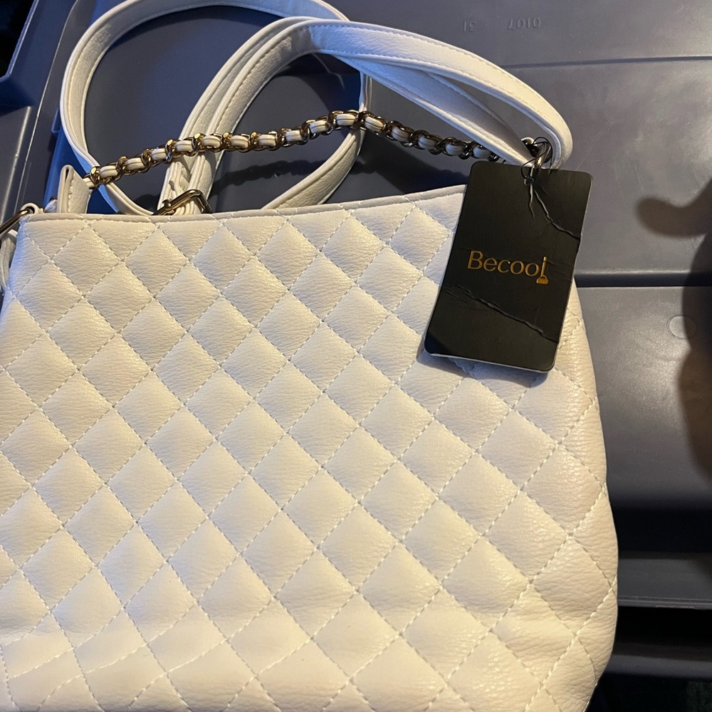 BE COOL White Quilted Shoulder Bag - Picture 3 of 4
